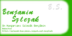 benjamin szlezak business card