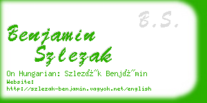 benjamin szlezak business card